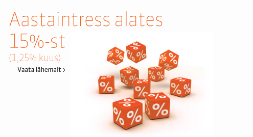 Aastaintress alates 15% Aastaintress alates 15%